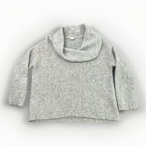 Poetry Alpaca Pima Cotton Sweather Women's US 12 Grey Knit Cowl Neck